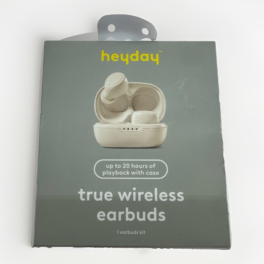 heyday True Wireless Earbuds Beige Cream w/ Charging Case USB-C New